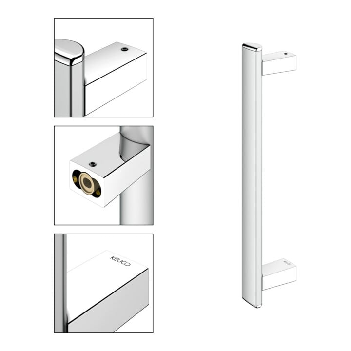 Keuco Poignée de maintien AXESS verticale, 400 mm, alu argenté anodisé/vc