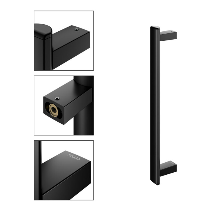 Keuco Poignée de maintien AXESS verticale, 500 mm, noir mat