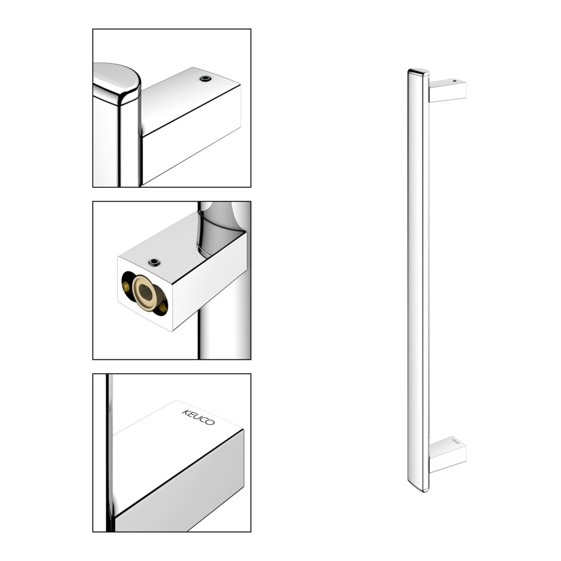 Keuco Poignée de maintien AXESS verticale, 600 mm, chromée