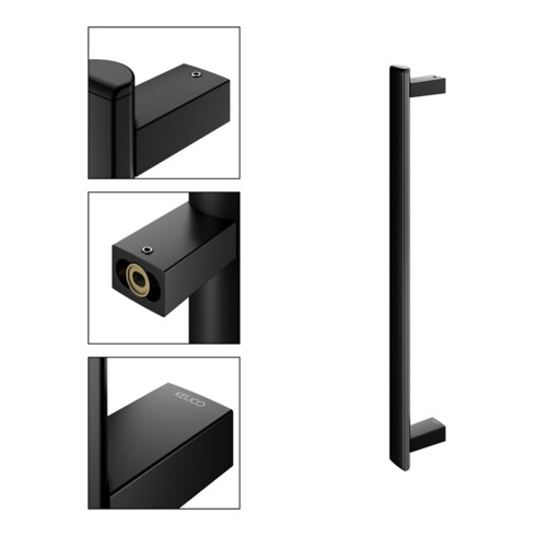 Keuco Poignée de maintien AXESS verticale, 600 mm, noir mat