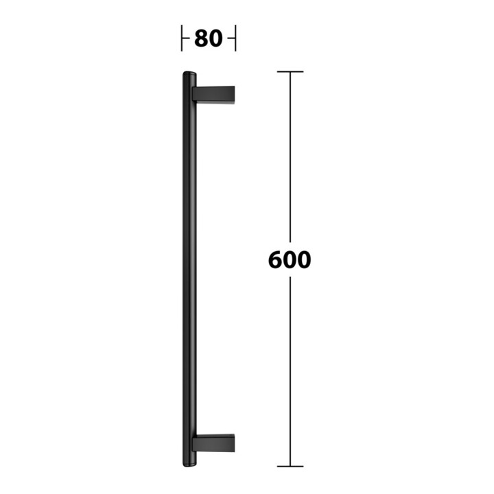 Keuco Poignée de maintien AXESS verticale, 600 mm, noir mat