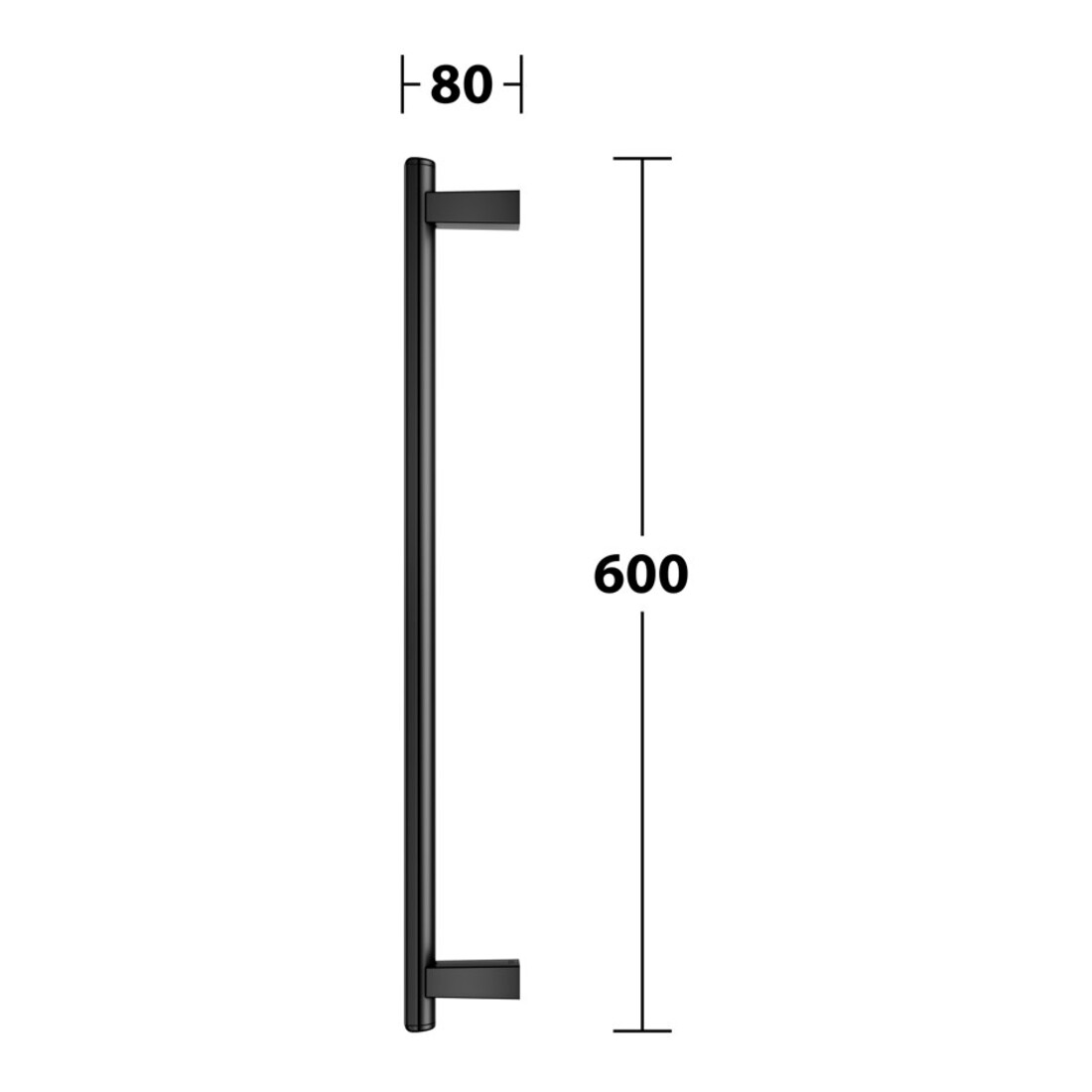 Keuco Poignée de maintien AXESS verticale, 600 mm, noir mat