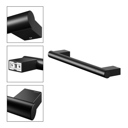 Keuco Poignée de maintien Plan Largeur 351 mm, noir mat