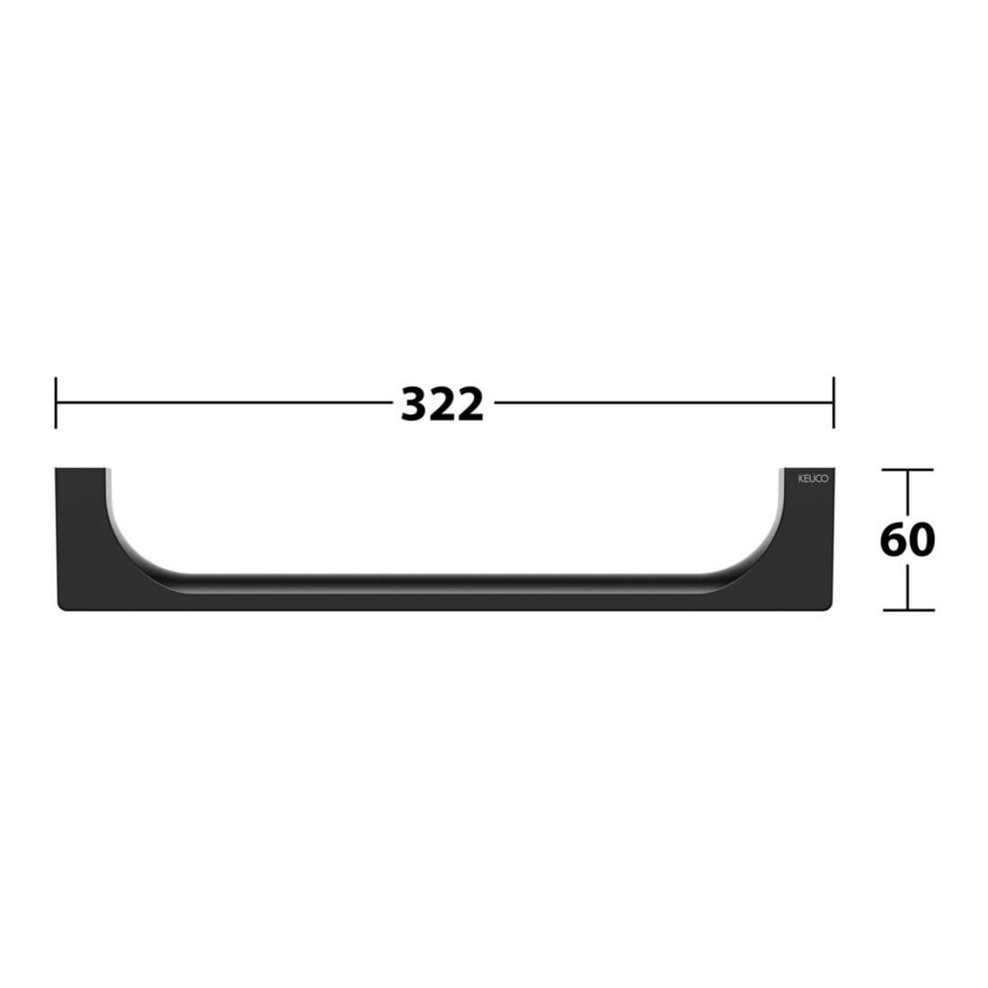 Keuco Poignée Edition 11 Largeur 322mm, noir mat