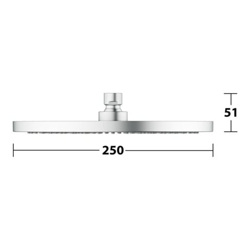 Keuco Pomme de douche 250 mm, ronde, plastique, alu./finition