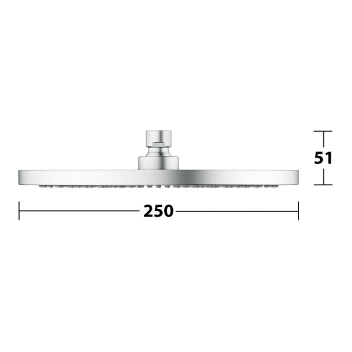 Keuco Pomme de douche 250 mm, ronde, plastique, alu./finition