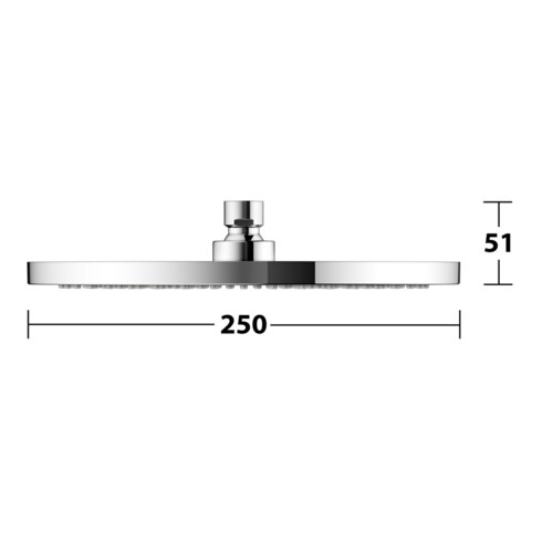 Keuco Pomme de douche tête 250 mm, ronde, en plastique, chromée