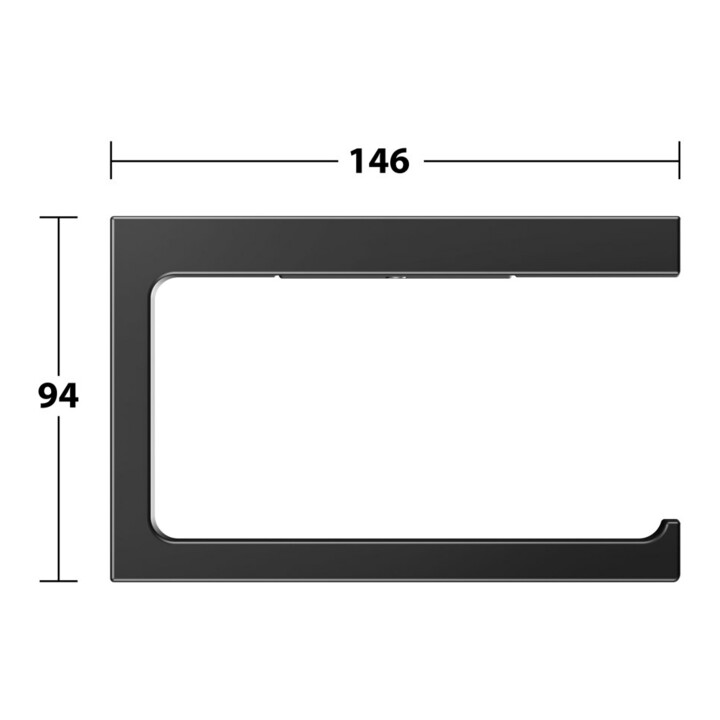 Keuco Porte-papier toilette Edition 11 noir mat, ouvert, pour largeur de rouleau 100/120 mm