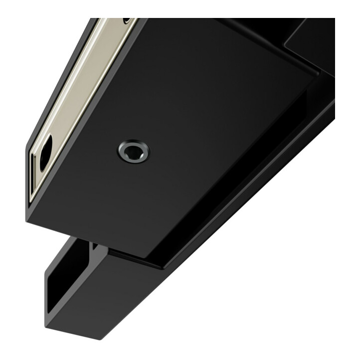 Keuco Porte-papier toilette Edition 11 noir mat, ouvert, pour largeur de rouleau 100/120 mm
