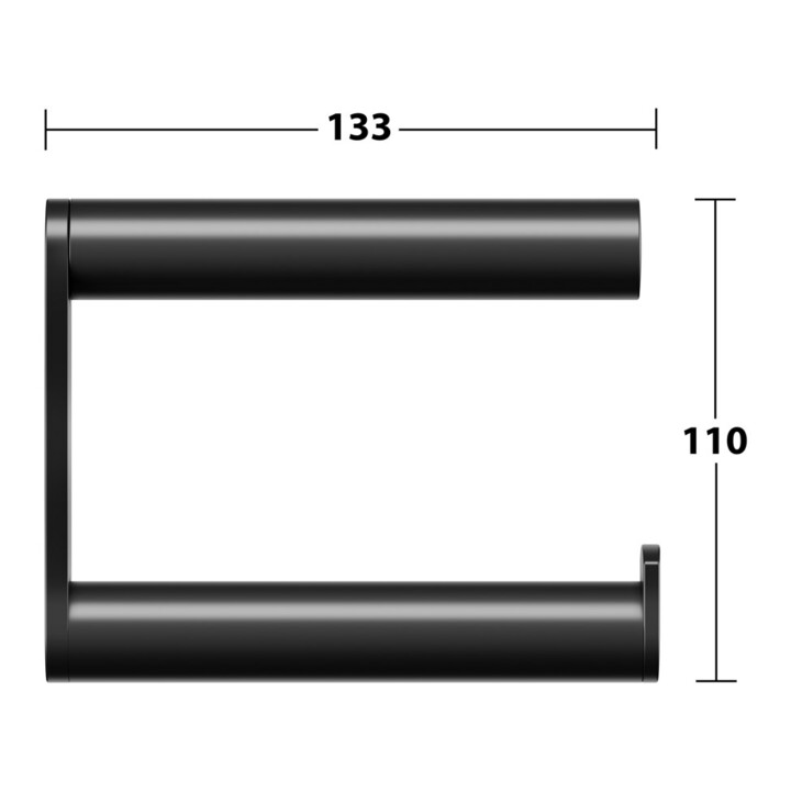 Keuco Porte-papier toilette Plan forme ouverte, version droite, noir