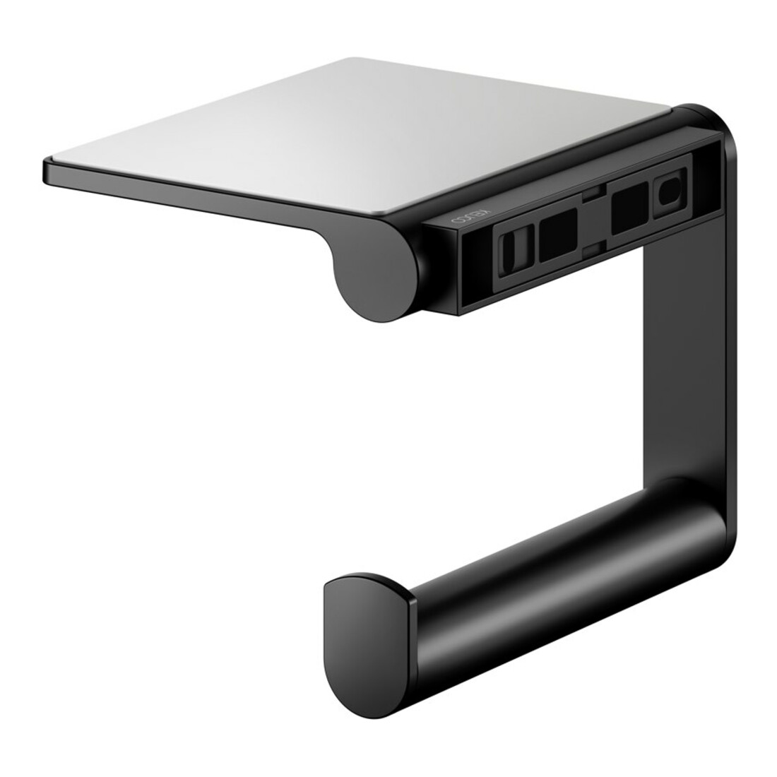 Keuco Porte-papier toilette Plan ouvert, avec tablette, noir mat / noir