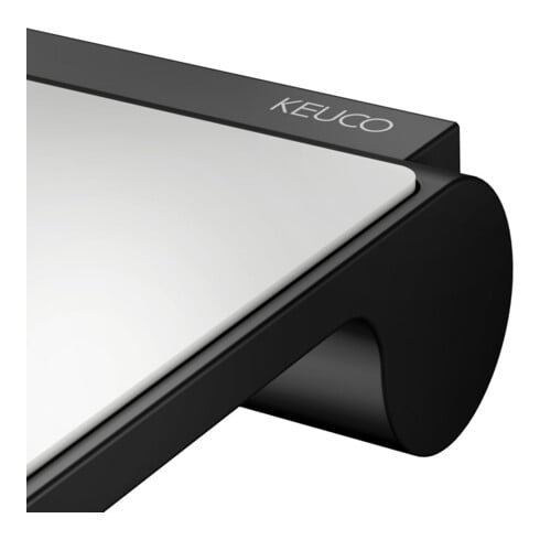 Keuco Porte-papier toilette Plan ouvert, avec tablette, noir mat / noir