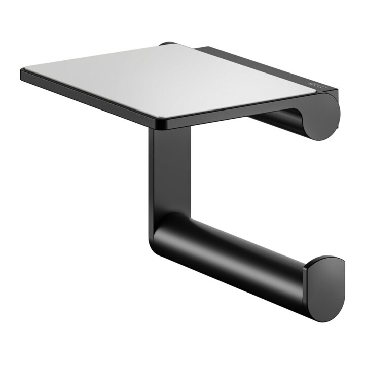 Keuco Porte-papier toilette Plan ouvert, avec tablette, noir mat / noir
