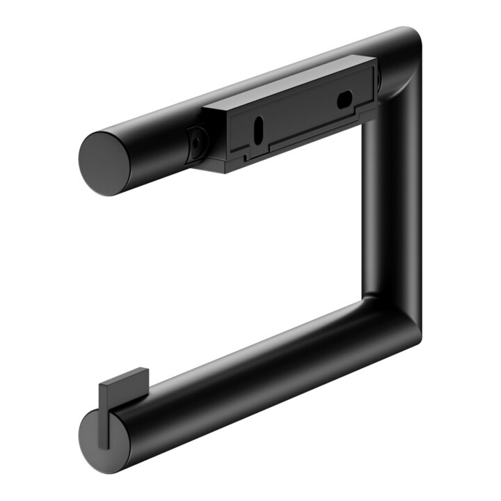 Keuco Porte-papier toilette REVA noir mat, ouvert, pour rouleaux largeur 100/120 mm