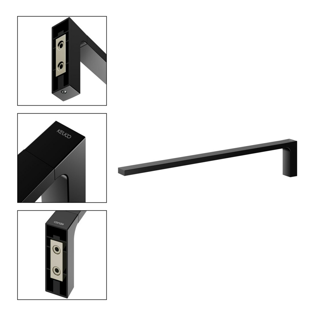 Keuco Porte-serviettes Edition 11 1 pce, fixe, 450 mm, noir mat