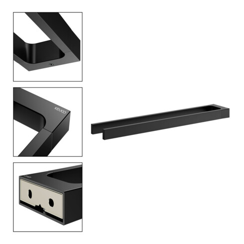 Keuco Porte-serviettes Edition 11 2 pcs, fixe, 450 mm, noir mat