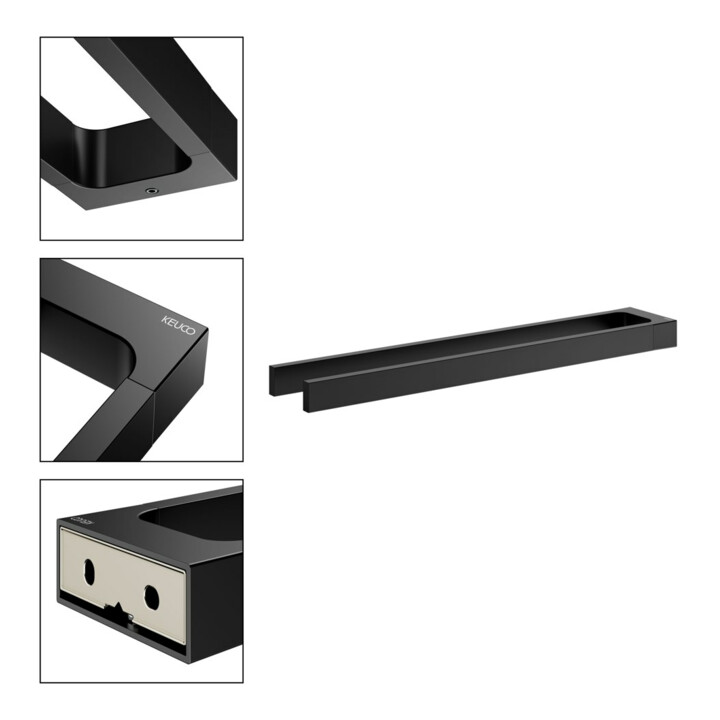 Keuco Porte-serviettes Edition 11 2 pcs, fixe, 450 mm, noir mat