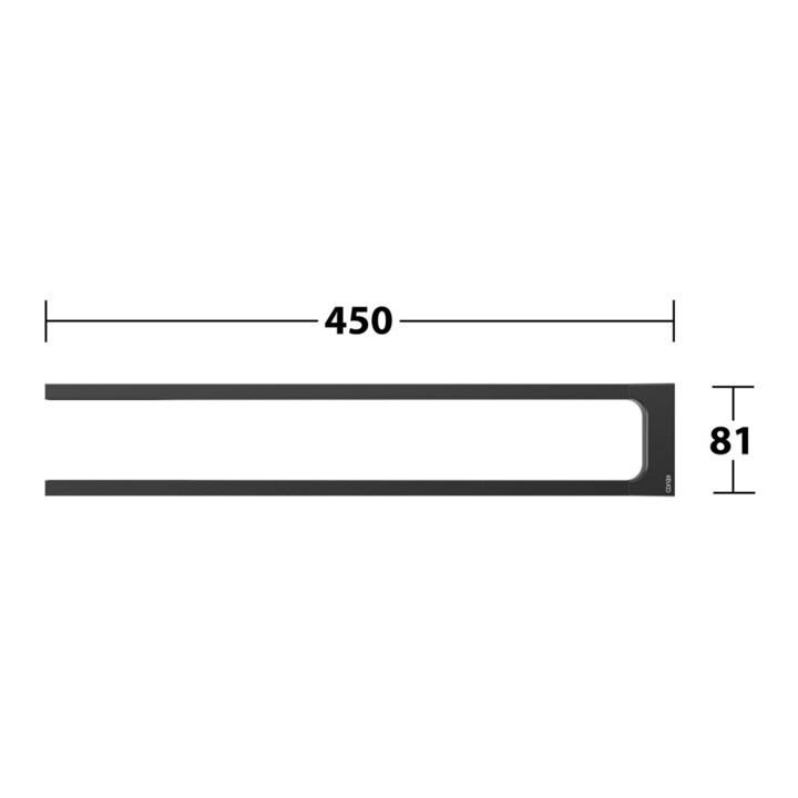 Keuco Porte-serviettes Edition 11 2 pcs, fixe, 450 mm, noir mat