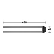 Keuco Porte-serviettes Plan 2 pcs, 438 mm, pivotant, noir-4