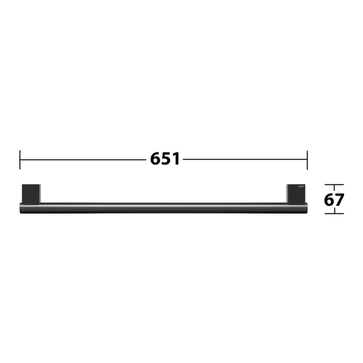 Keuco Porte-serviettes Plan largeur 651 mm, noir mat