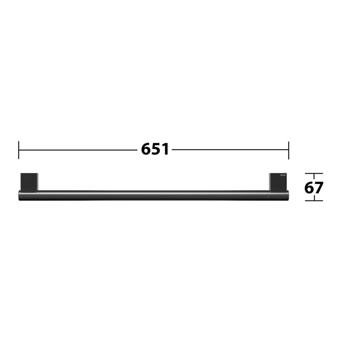 Keuco Porte-serviettes Plan largeur 651 mm, noir mat