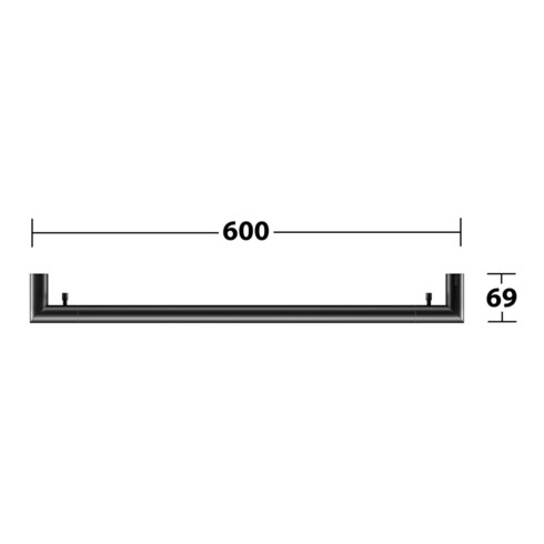 Keuco Porte-serviettes REVA avec porte-savon intégré, L. 600 mm, noir mat