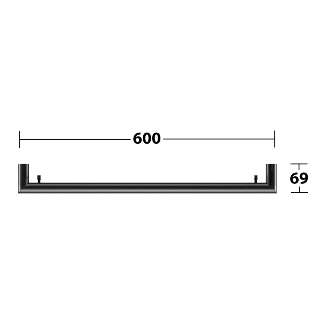 Keuco Porte-serviettes REVA avec porte-savon intégré, L. 600 mm, noir mat