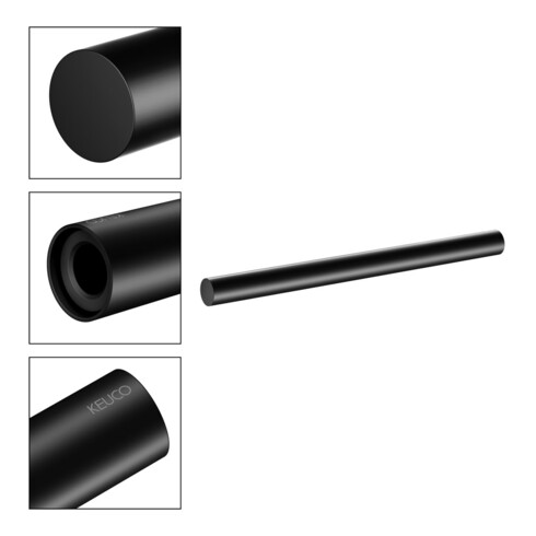 Keuco Porte-serviettes REVA Ext. 340 mm, noir mat, 1 tige, fixe
