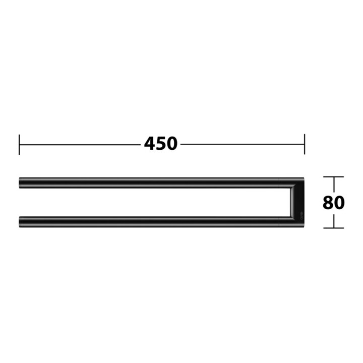 Keuco Porte-serviettes REVA Ext. 450 mm, 2 pcs, fixe, noir mat