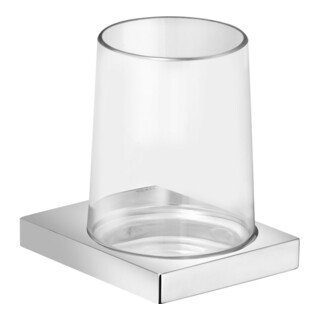 Keuco Porte-verre Edition 11 en verre véritable et support, chromé