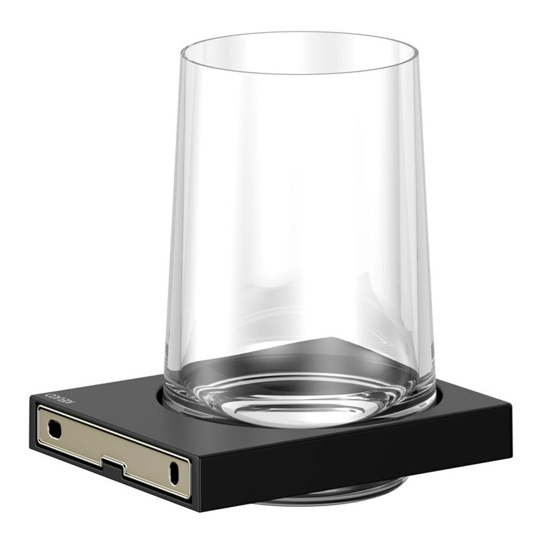 Keuco Porte-verre Edition 11 en verre véritable et support, noir mat