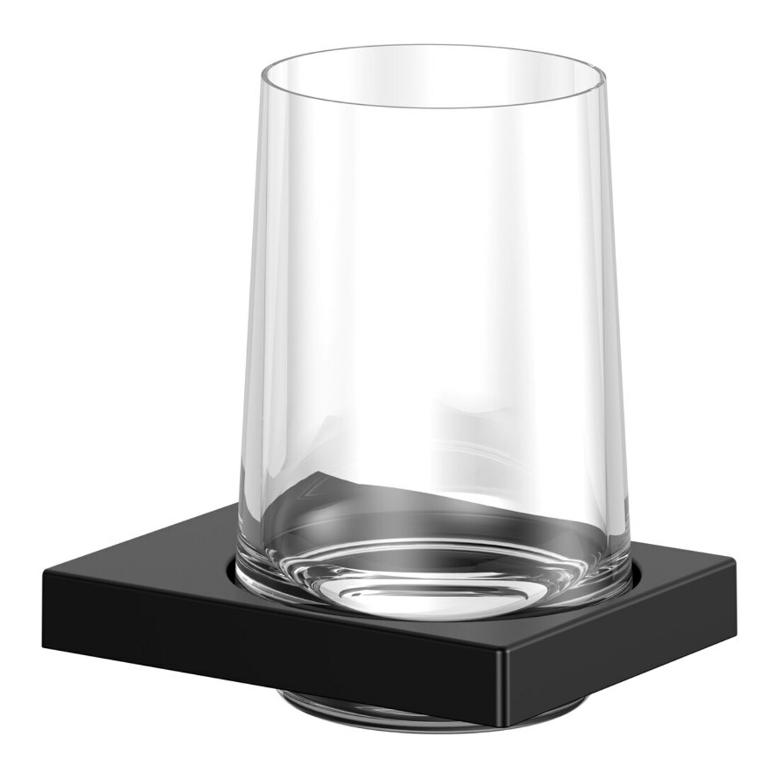 Keuco Porte-verre Edition 11 en verre véritable et support, noir mat