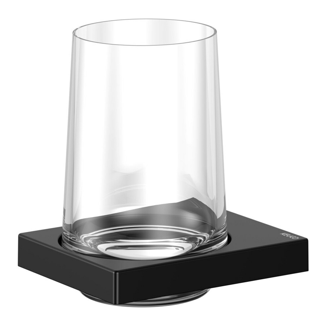 Keuco Porte-verre Edition 11 en verre véritable et support, noir mat