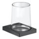 Keuco Porte-verre Edition 11 en verre véritable + support, chrome mat noir-1