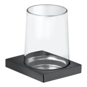 Keuco Porte-verre Edition 11 en verre véritable + support, chrome mat noir