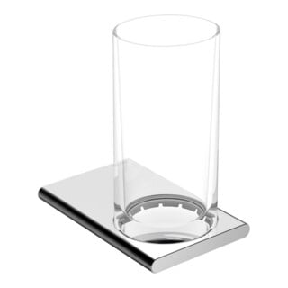 Keuco Porte-verre Edition 400 en verre cristal véritable, chromé