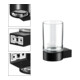 Keuco Porte-verre Plan noir, avec verre en cristal véritable-4