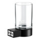 Keuco Porte-verre Plan noir, avec verre en cristal véritable-5
