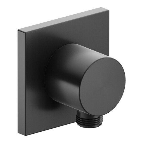 Keuco Raccord de tuyau IXMO noir chrome brossé, rosace carrée