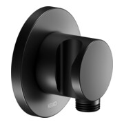 Keuco Raccord de tuyau IXMO noir mat, avec support de douche, rosace ronde