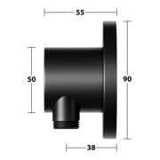 Keuco Raccord de tuyau IXMO noir mat, avec support de douche, rosace ronde-5