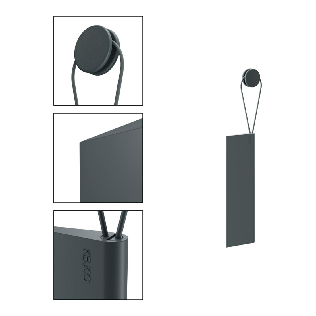 Keuco Racleur de douche Edition 400 gris (RAL 7011), avec support mural