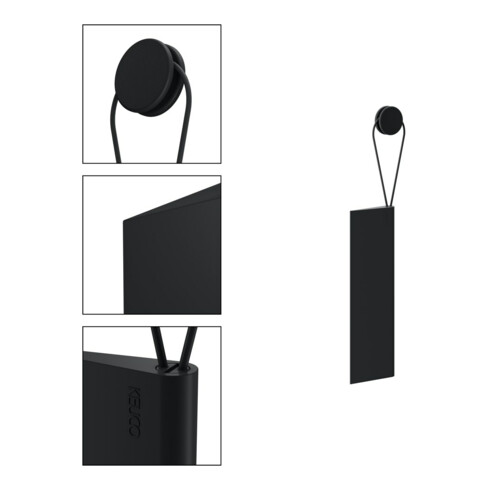 Keuco Racleur de douche Edition 400 noir (RAL 9011), avec support mural