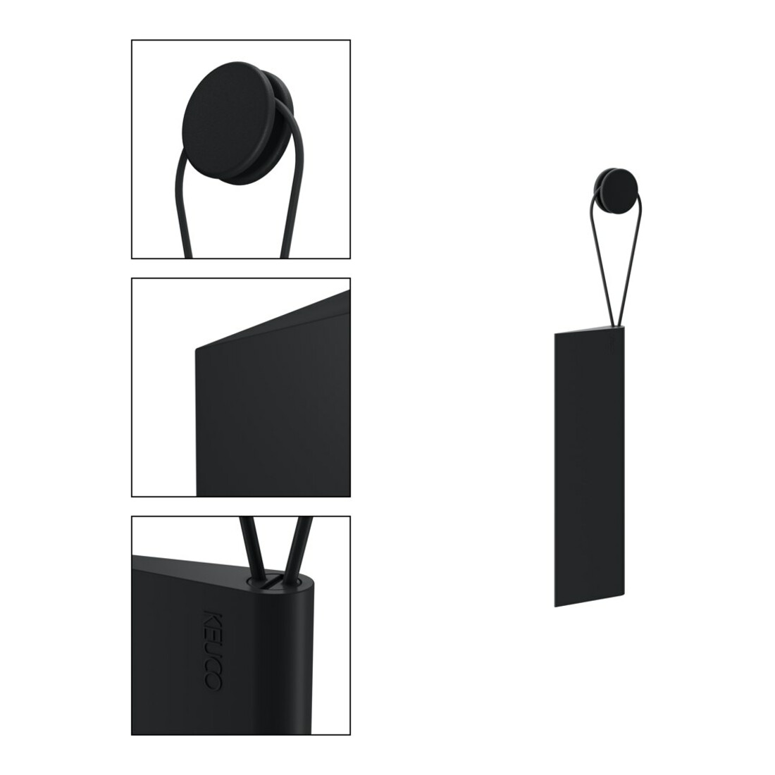 Keuco Racleur de douche Edition 400 noir (RAL 9011), avec support mural