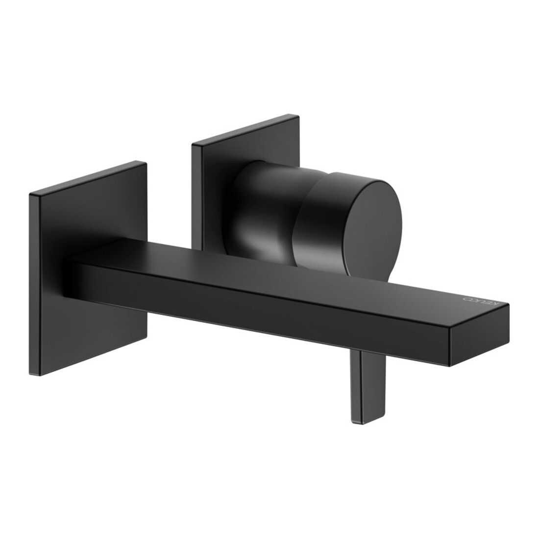 Keuco Robinet mural 2 trous pour lavabo Edition 11 UP, sans garniture, bec 165 mm, noir mat