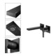 Keuco Robinet mural 2 trous pour lavabo Edition 11 UP, sans garniture, bec 165 mm, noir mat