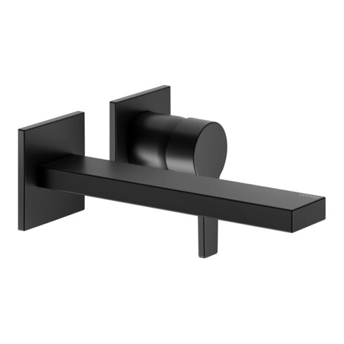 Keuco Robinet mural 2 trous pour lavabo Edition 11 UP, sans garniture, sortie 197 mm, noir mat