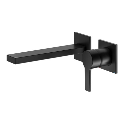 Keuco Robinet mural 2 trous pour lavabo Edition 11 UP, sans garniture, sortie 197 mm, noir mat