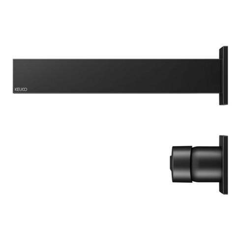 Keuco Robinet mural lavabo 2 trous Edition 11 UP, sans garniture, bec 243 mm, noir mat