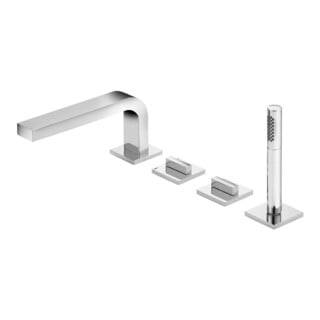 Keuco Robinetterie baignoire 4 trous Edition 11 BW montage mural, bec 220 mm, bronze mat